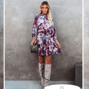 BTL-Life Paola Floral Smocked Ruffle Tiered Dress